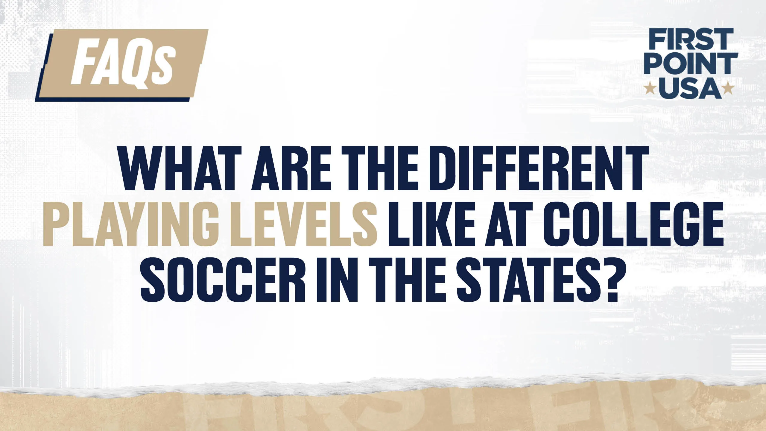 What are the different playing levels like at college soccer in the States?